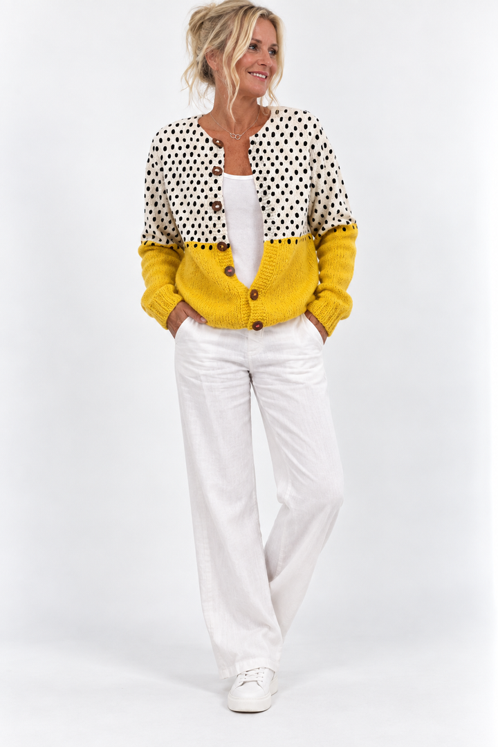 Lumina™ – Polka Dot Colorblock Cardigan