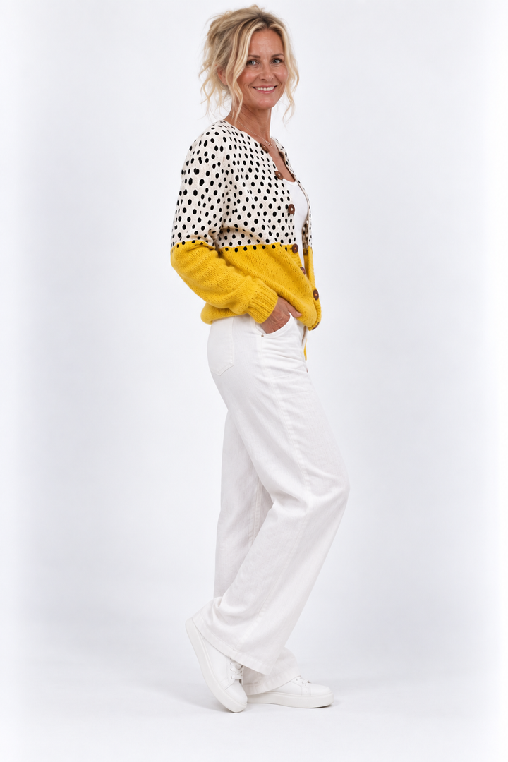 Lumina™ – Polka Dot Colorblock Cardigan