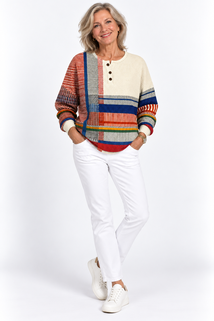 Aviana™ – Artistic Colorblock Knit Sweater