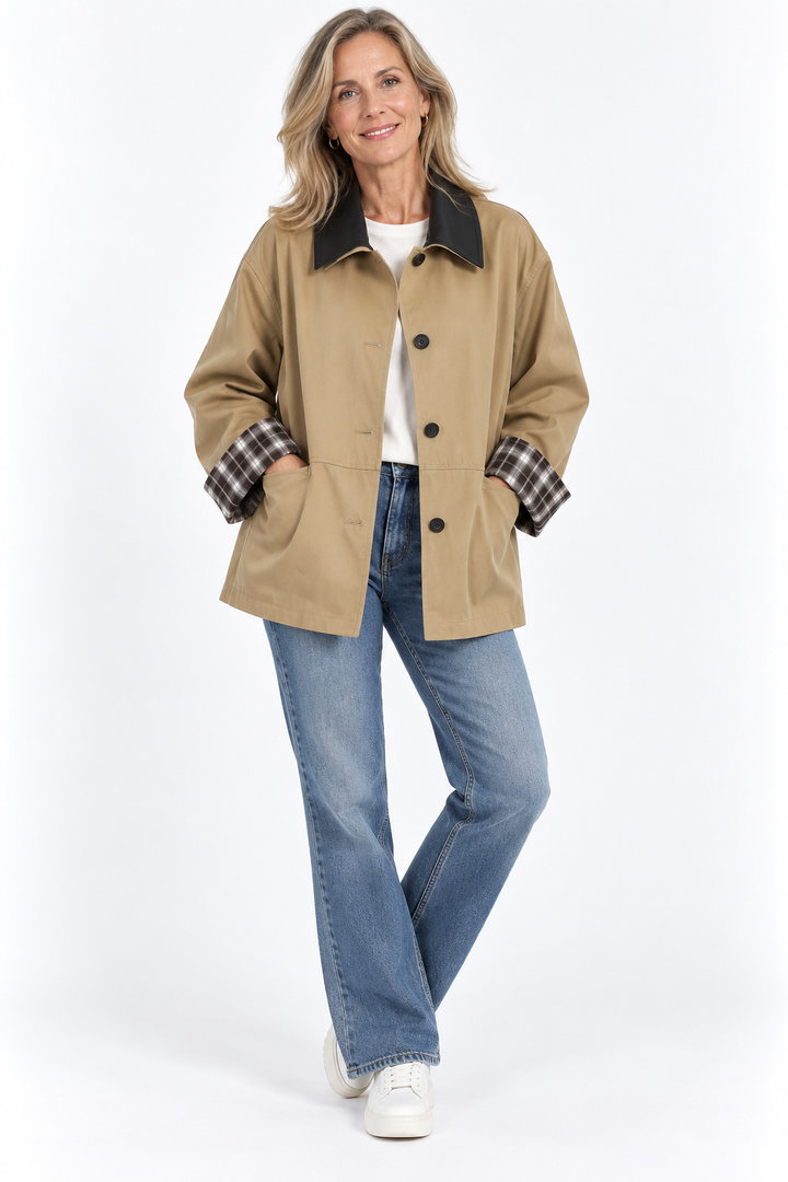 Nerissa™ – Plaid Detail Casual Jacket