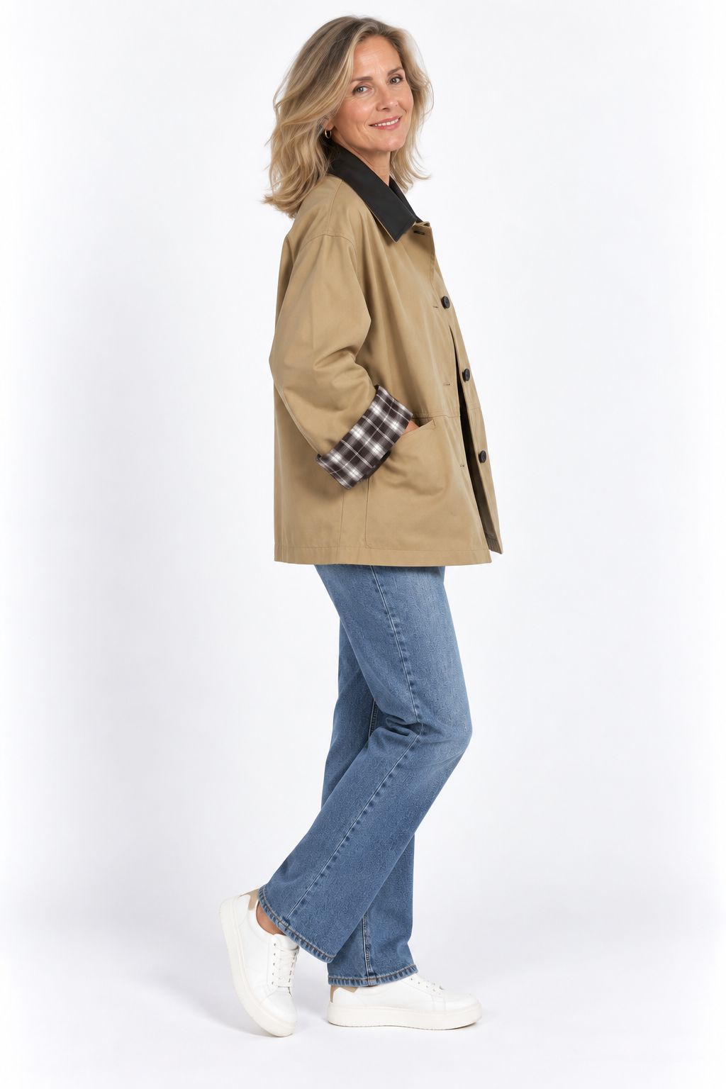 Nerissa™ – Plaid Detail Casual Jacket