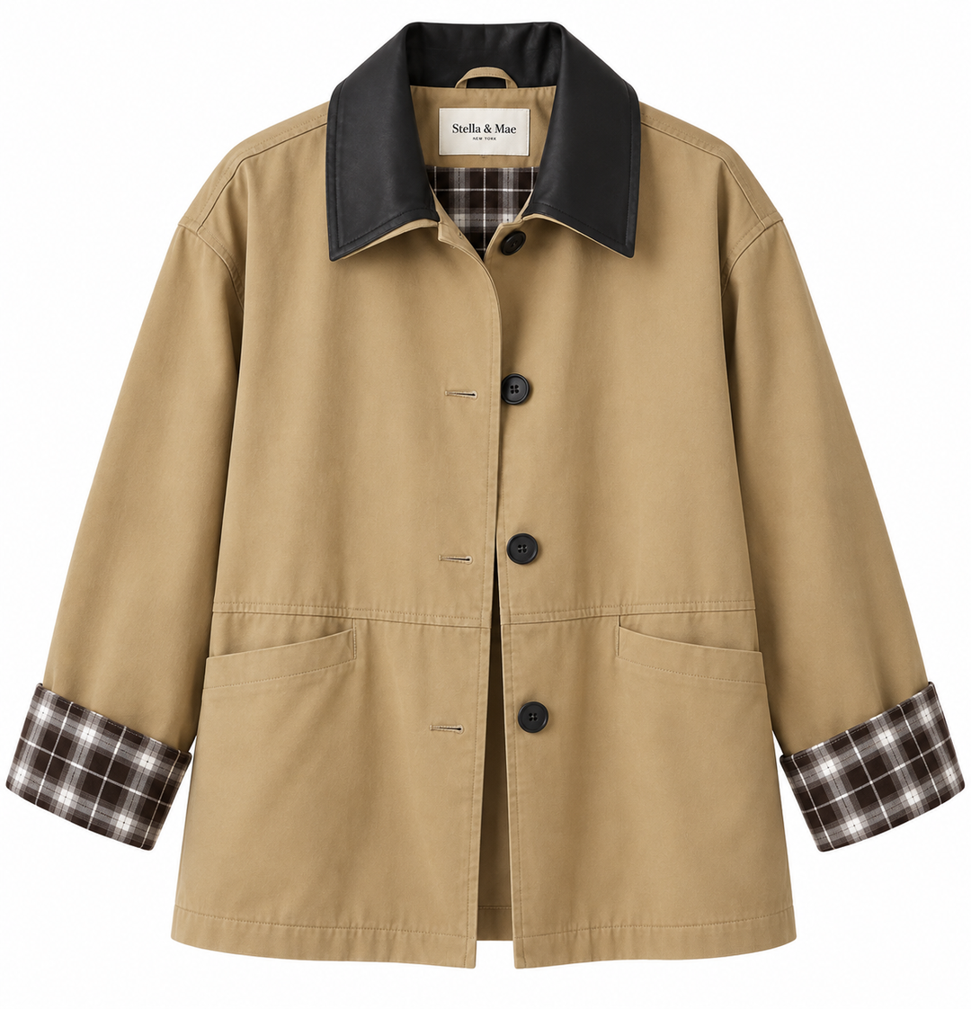 Nerissa™ – Plaid Detail Casual Jacket