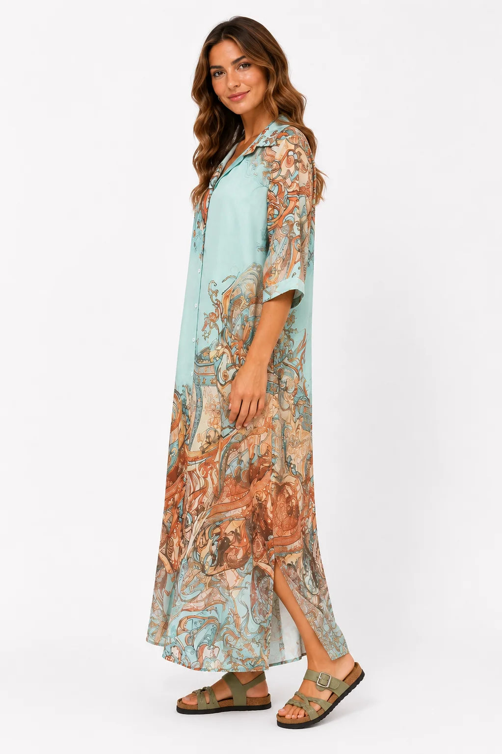 Aveline™ | Artistic Flow Shirt Dress