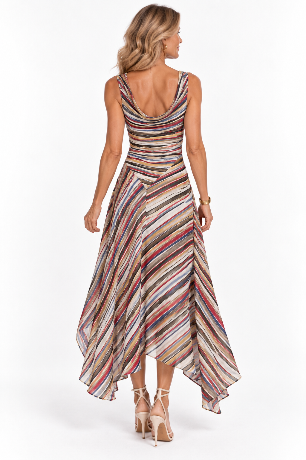 Jessamine™ – Striped Asymmetrical Midi Dress
