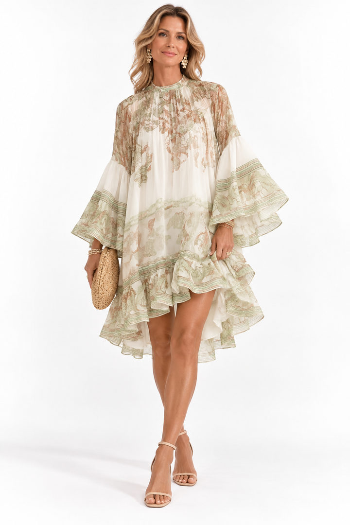 Oriana™ – Bohemian Ruffle Mini Dress