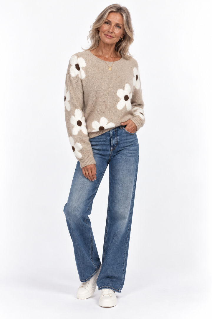Maelis™ – Floral Knit Sweater