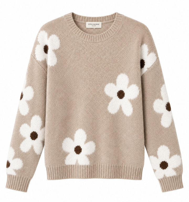 Maelis™ – Floral Knit Sweater