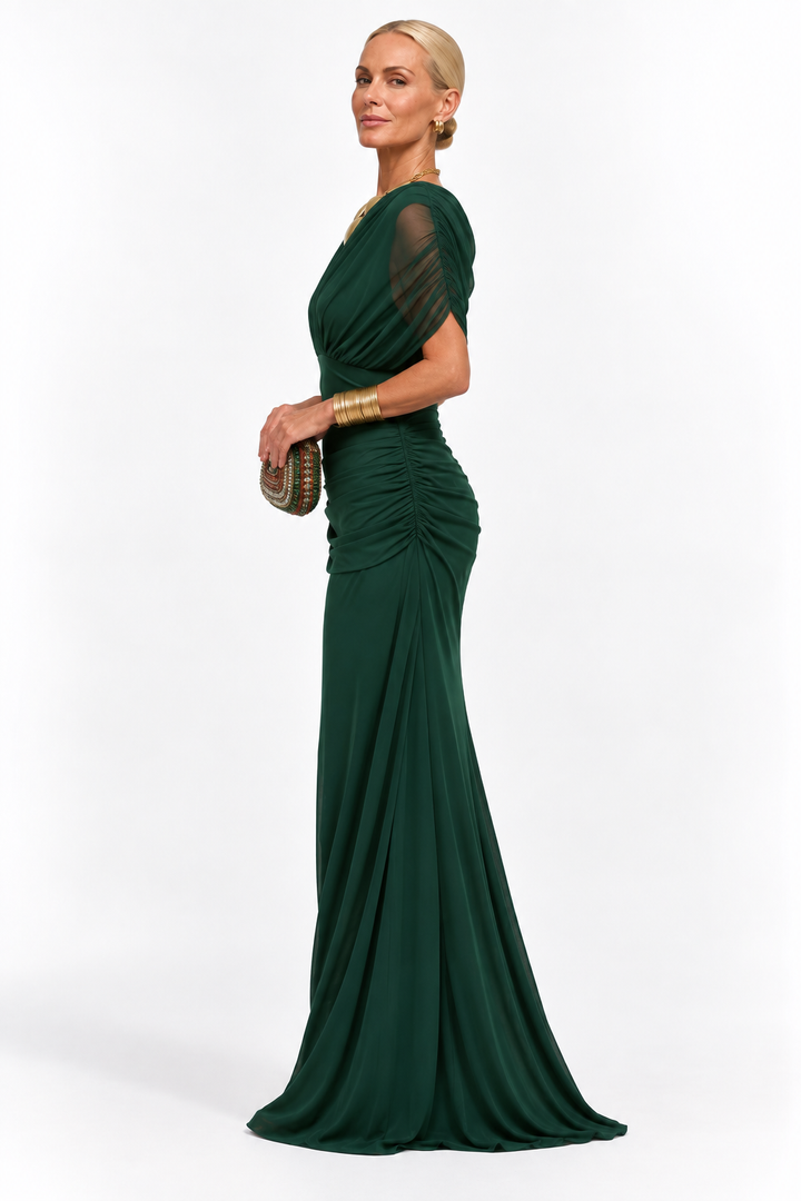 Isolde™ – Draped Evening Maxi Dress