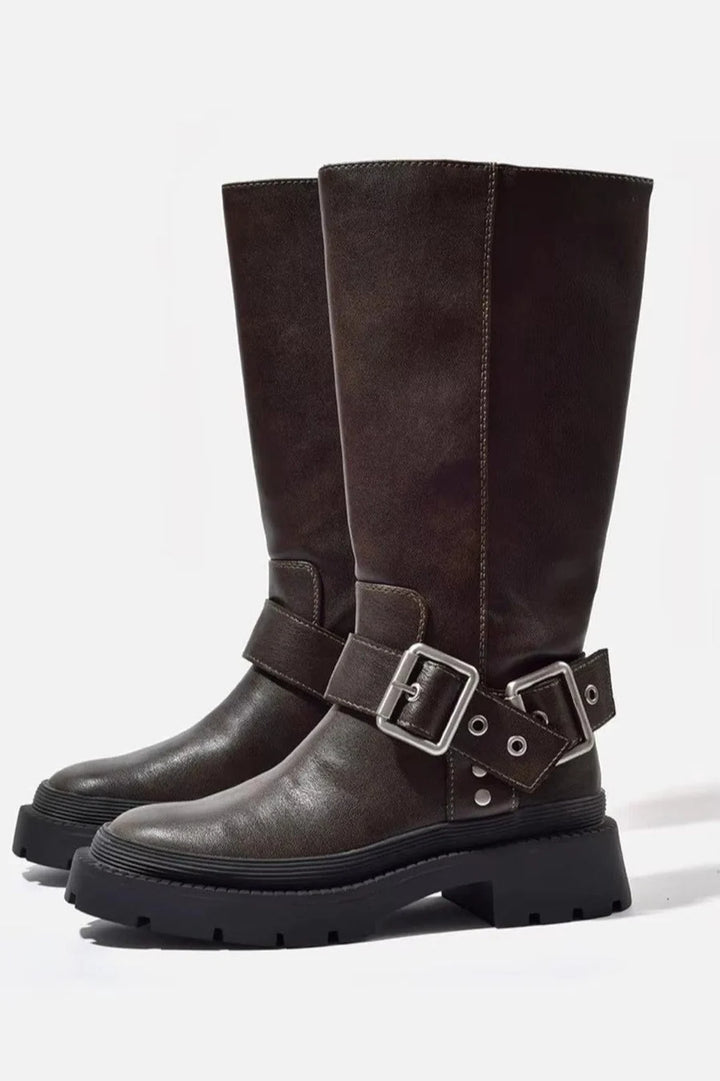 Virelle™ – Buckle Detail Knee-High Boots