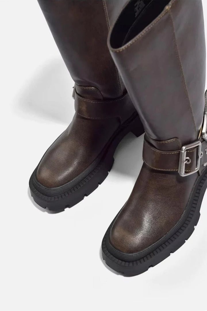 Virelle™ – Buckle Detail Knee-High Boots