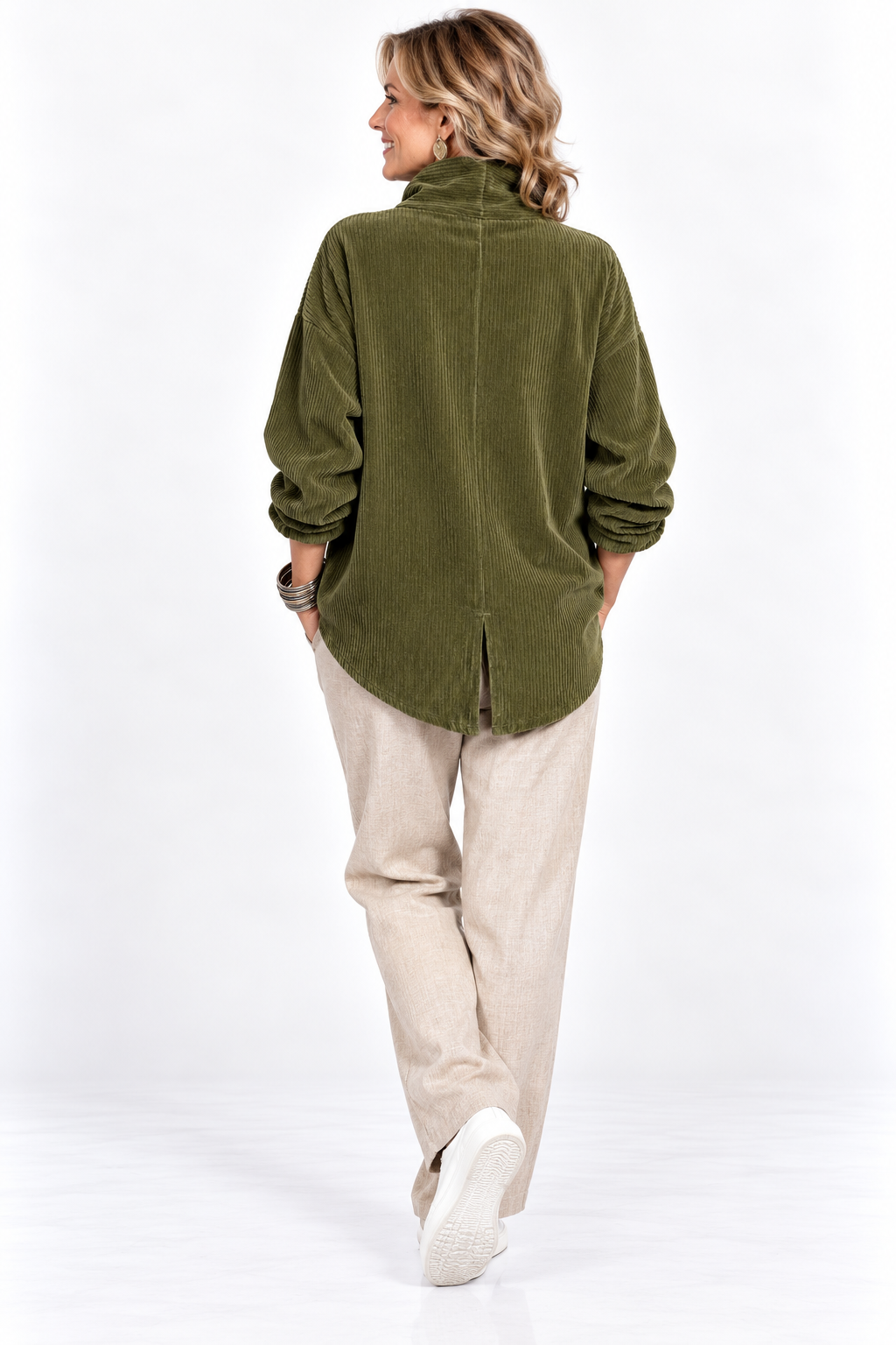 Fenella™ – Corduroy High Collar Jacket